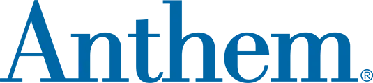 Anthem logo in blue text with registered trademark symbol.